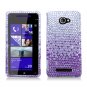 Hard Plastic Bling Case Cover for HTC Windows Phone 8X (Verizon/AT&T/T-Mobile) - Purple Waterfall