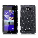 Hard Plastic Bling Case Cover for HTC Windows Phone 8X (Verizon/AT&T/T-Mobile) - Black Diamond