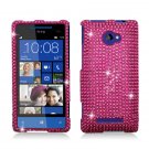 Hard Plastic Bling Case Cover for HTC Windows Phone 8X (Verizon/AT&T/T-Mobile) - Hot Pink