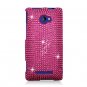 Hard Plastic Bling Case Cover for HTC Windows Phone 8X (Verizon/AT&T/T-Mobile) - Hot Pink
