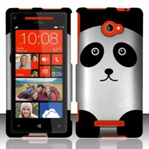 Hard Plastic Snap On Case Cover HTC Windows Phone 8X (Verizon/AT&T/T-Mobile) &acirc;�� Cute Panda Bear