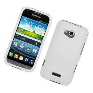 Hard Plastic Rubberized Snap On Case Cover for Samsung Galaxy Victory 4G LTE (Sprint) - White