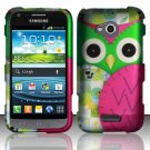 Hard Plastic Rubberized Snap On Case Cover for Samsung Galaxy Victory 4G LTE (Sprint) - Green Owl