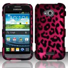 Hard Plastic Rubberized Snap On Case for Samsung Galaxy Victory 4G LTE (Sprint) - Hot Pink Leopard