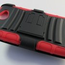 Armor Hybrid Hard Case w/ Kickstand Belt Clip Holster for HTC One S/Ville (T-Mobile) – Black & Red