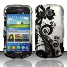 Hard Plastic Snap On Case Cover for Samsung Galaxy Stellar 4G i200 (Verizon) - Silver & Black Vines