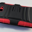 Red Rugged Armor Hard Case w/ Kickstand Belt Clip Holster for Galaxy Note i717/i9220 (AT&T)