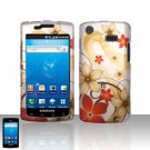 Hard Plastic Rubber Feel Design Case Cover for Samsung Galaxy S Captivate i897 (AT&T) - Gold Flowers