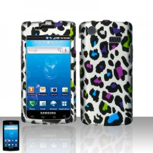 Hard Plastic Rubber Feel Design Case for Samsung Galaxy S Captivate i897 (AT&T) - Rainbow Leopard