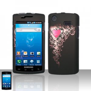 Hard Plastic Rubber Feel Design Case Cover for Samsung Galaxy S Captivate i897 (AT&T) - Royal Heart
