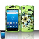 Hard Plastic Rubber Feel Design Case for Samsung Galaxy S Captivate i897 - Flowers & Butterfly