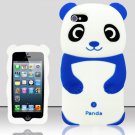 Panda Bear Soft Gel Rubber Skin Case Cover for Apple iPhone 5 6th Gen Phone - Blue