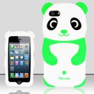 Panda Bear Soft Gel Rubber Skin Case Cover for Apple iPhone 5 6th Gen Phone - Green