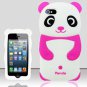 Panda Bear Soft Gel Rubber Skin Case Cover for Apple iPhone 5 6th Gen Phone - Pink
