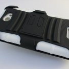 Armor Hybrid Hard Case with Kickstand Belt Clip Holster for HTC One X/Elite (AT&T) - Black and White