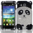 Hard Plastic Bling Rhinestone Snap On Case Cover for LG Escape P870 (AT&T) – Cute Panda Bear