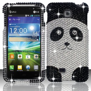 Hard Plastic Bling Rhinestone Snap On Case Cover for LG Escape P870 (AT&T) &acirc;�� Cute Panda Bear