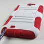 Rugged Armor Hybrid Hard Case w/ Belt Clip Holster for Samsung Galaxy Note 2 II N7100 - White & Red