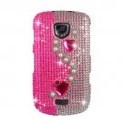 Hard Plastic Bling Rhinestone Design Case for Samsung Droid Charge i510/i520 - Pink Pearl and Heart