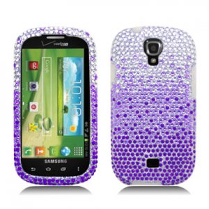 Hard Plastic Bling Snap On Case Cover for Samsung Stratosphere 2 i415 (Verizon) - Purple Waterfall