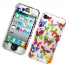 Hard Plastic Glossy Design Case Cover for Apple iPhone 4/4S - Rainbow Butterfly