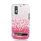 Hard Plastic Bling Rhinestone Design Case for Motorola Photon 4G - Silver and Pink Waterfall
