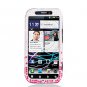 Hard Plastic Bling Rhinestone Design Case for Motorola Photon 4G - Silver and Pink Waterfall