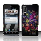 Hard Plastic Rubber Feel Design Case for Motorola Droid 3 - Mysterious Flowers