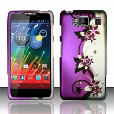 Hard Plastic Snap On Matte Design Case Motorola Droid RAZR Maxx HD (Verizon) &acirc;�� Purple Vines