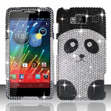 Hard Plastic Snap On Bling Case Cover for Motorola Droid RAZR Maxx HD (Verizon) &acirc;�� Cute Panda Bear