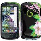 Hard Plastic Design Case for Samsung Stratosphere i405 - Black and Green Flower