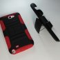 Rugged Armor Hybrid Hard Case w/ Belt Clip Holster for Samsung Galaxy Note 2 II N7100 - Red