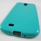 Turquoise Soft TPU Gel Skin Case Cover for Samsung Galaxy S4 IV i9500 + Screen Protector