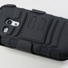 Black Rugged Armor Hybrid Hard Case Cover w/ Belt Clip Holster for Samsung Galaxy Mini i8190 (AT&T)