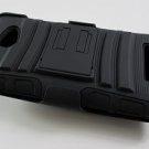 Black Rugged Armor Hybrid Hard Case Cover w/ Belt Clip Holster for HTC Windows Phone 8X