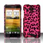 Hard Plastic Snap On Case Cover for HTC Droid DNA 6435 (Verizon) - Hot Pink Leopard