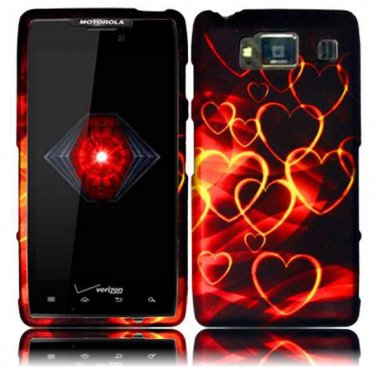 Hard Plastic Snap On Case Cover for Motorola Droid RAZR HD XT926 (Verizon) - Gold Hearts