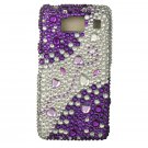 Hard Plastic Snap On Bling Case Cover for Motorola Droid RAZR HD XT926 (Verizon) - Purple & Silver