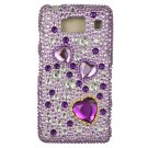 Hard Plastic Snap On Bling Case Cover for Motorola Droid RAZR HD XT926 (Verizon) - Purple Heart