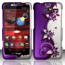 Hard Plastic Snap On Case Cover Motorola Droid RAZR M 4G LTE XT907 (Verizon) - Purple Vines