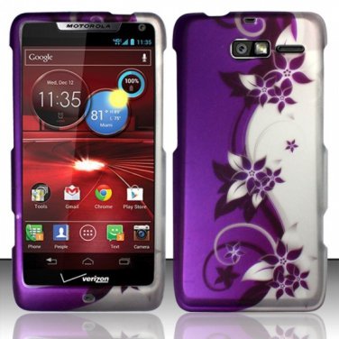 Hard Plastic Snap On Case Cover Motorola Droid RAZR M 4G LTE XT907 (Verizon) - Purple Vines
