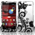 Hard Plastic Snap On Case Cover Motorola Droid RAZR M 4G LTE XT907 (Verizon) - Black Vines