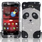 Hard Plastic Snap On Bling Case Cover for Motorola Droid RAZR M 4G LTE XT907 (Verizon) - Panda Bear
