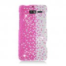 Hard Plastic Snap On Bling Case Cover Motorola Droid RAZR M 4G LTE XT907 (Verizon) - Silver & Pink