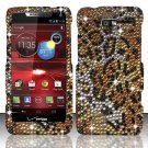 Hard Plastic Snap On Bling Case Cover Motorola Droid RAZR M 4G LTE XT907 (Verizon) - Golden Cheetah