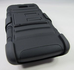 Black Rugged Armor Hybrid Case Belt Clip Holster for Motorola Droid RAZR M 4G LTE XT907 (Verizon)