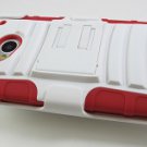 White Red Rugged Armor Hybrid Case w/ Kickstand Belt Clip Holster HTC One M7 (AT&T/T-Mobile/Sprint)