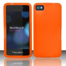 Orange Soft Silicone Rubber Skin Case Cover for Blackberry Z10 (AT&T/Sprint/T-Mobile/Verizon)