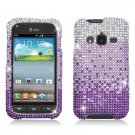 Hard Plastic Snap On Bling Case Cover for Samsung Galaxy Rugby Pro i547 (AT&T) – Purple Waterfall