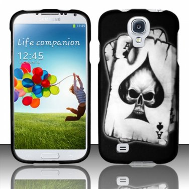 Hard Plastic Rubberized Snap On Case Cover for Samsung Galaxy S4 IV i9500 &acirc;�� Ace Spade Skull